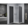Mexen Pretoria 100 x 100 cm Hinged Shower Cabin, Graphite, Chrome + Flat Shower Tray - 852-100-100-01-40-4010