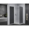 Mexen Pretoria Pivot Shower Enclosure 100 x 100 cm, Graphite, Chrome + Flat Tray - 852-100-100-01-40-4010