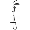 Mexen KX40 exposed shower set with rain shower and thermostatic mixer, black - 771504091-70