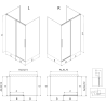 Mexen Rox-3S 3-wall sliding shower cabin 160 x 75 cm, transparent, white - 8C2-160-075-20-00-3S