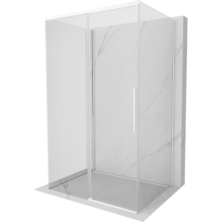 Mexen Rox-3S 3-wall sliding shower cabin 160 x 80 cm, transparent, white - 8C2-160-080-20-00-3S