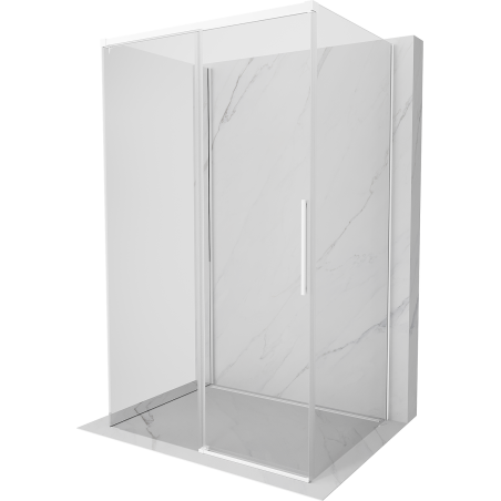 Mexen Rox-3S 3-wall sliding shower cabin 100 x 90 cm, transparent, white - 8C2-100-090-20-00-3S