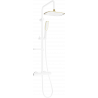 Mexen KX49 exposed shower set with overhead shower and thermostatic mixer, white/gold - 771504091-25