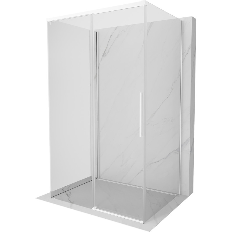 Mexen Rox-3S 3-sided sliding shower cabin 135 x 100 cm, transparent, white - 8C2-135-100-20-00-3S