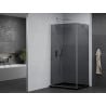 Mexen Pretoria Swing Shower Enclosure 100 x 120 cm, Graphite, Chrome + Black Flat Tray - 852-100-120-01-40-4070