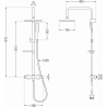 Mexen KX49 surface-mounted shower set with a rainmaker and thermostatic mixer tap, White/Gold - 771504091-25