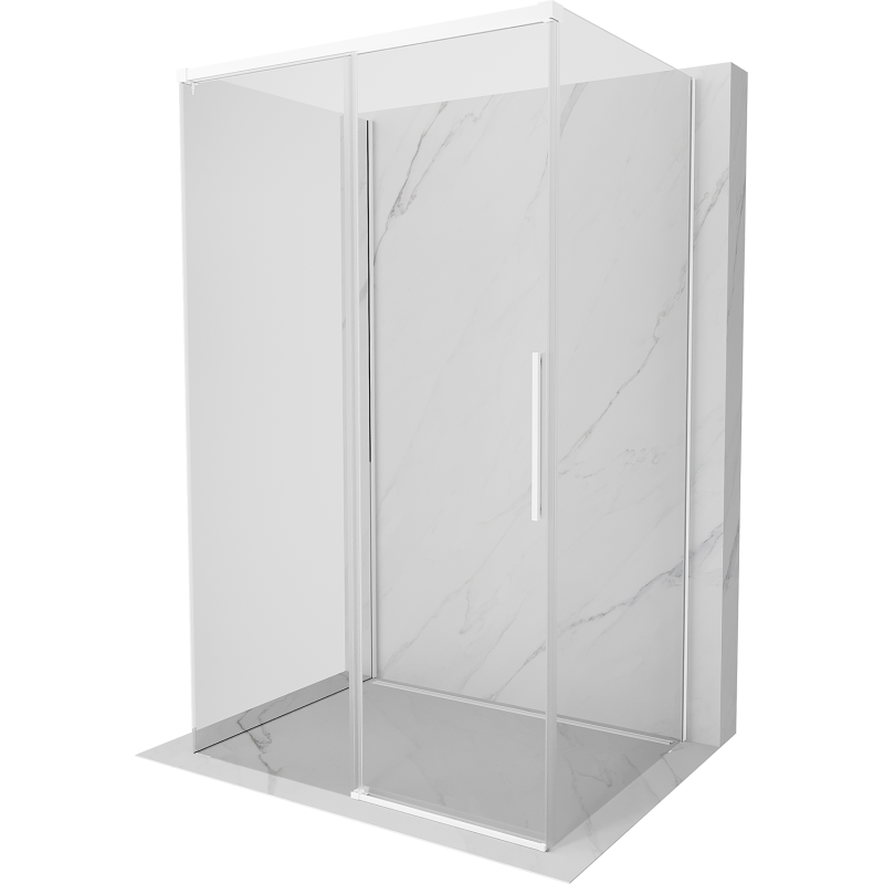 Mexen Rox-3S 3-wall sliding shower cabin 130 x 110 cm, transparent, white - 8C2-130-110-20-00-3S