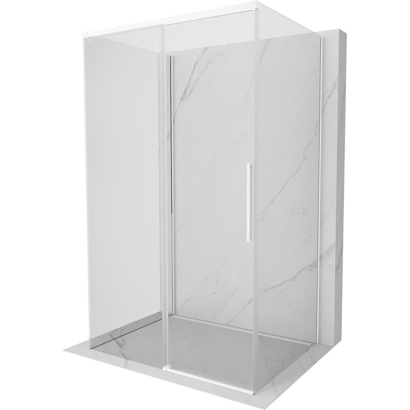 Mexen Rox-3S 3-wall sliding shower cabin 145 x 110 cm, transparent, white - 8C2-145-110-20-00-3S