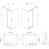 Mexen Rox-3S 3-Sided Sliding Shower Enclosure 160 x 120 cm, Transparent, White - 8C2-160-120-20-00-3S