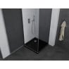 Mexen Pretoria 100 x 100 cm Hinged Shower Enclosure, Graphite, Chrome + Flat Tray, Black - 852-100-100-01-40-4070
