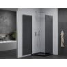 Mexen Pretoria 100 x 100 cm Hinged Shower Enclosure, Graphite, Chrome + Flat Tray, Black - 852-100-100-01-40-4070