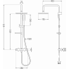 Mexen KX49 surface-mounted shower set with a rainmaker and thermostatic mixer tap, Black/Gold - 771504991-75