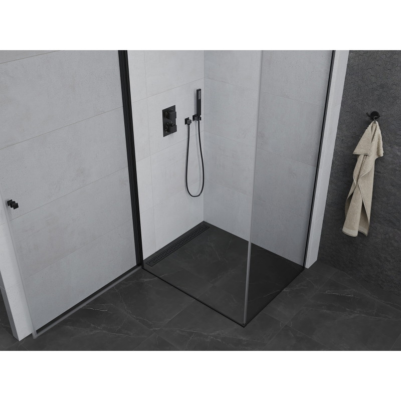 Mexen Pretoria pivot shower cabin 100 x 110 cm, transparent, black - 852-100-110-70-00