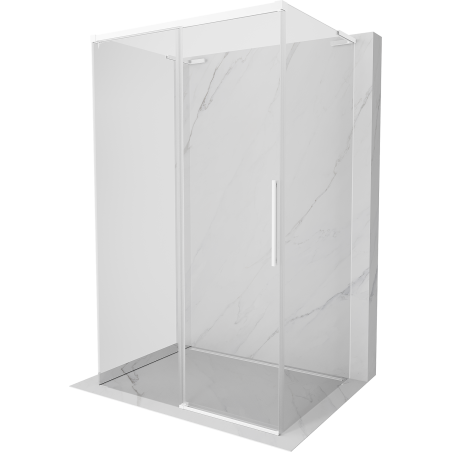 Mexen Rox-3S L 3-sided sliding shower cabin 145 x 90 cm, transparent, white - 8C2L-145-090-20-00-3S