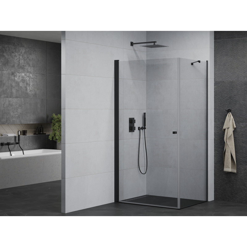 Mexen Pretoria tilting shower cabin 100 x 120 cm, transparent, black - 852-100-120-70-00