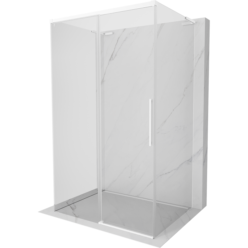 Mexen Rox-3S L 3-wall sliding shower cabin 115 x 120 cm, transparent, white - 8C2L-115-120-20-00-3S