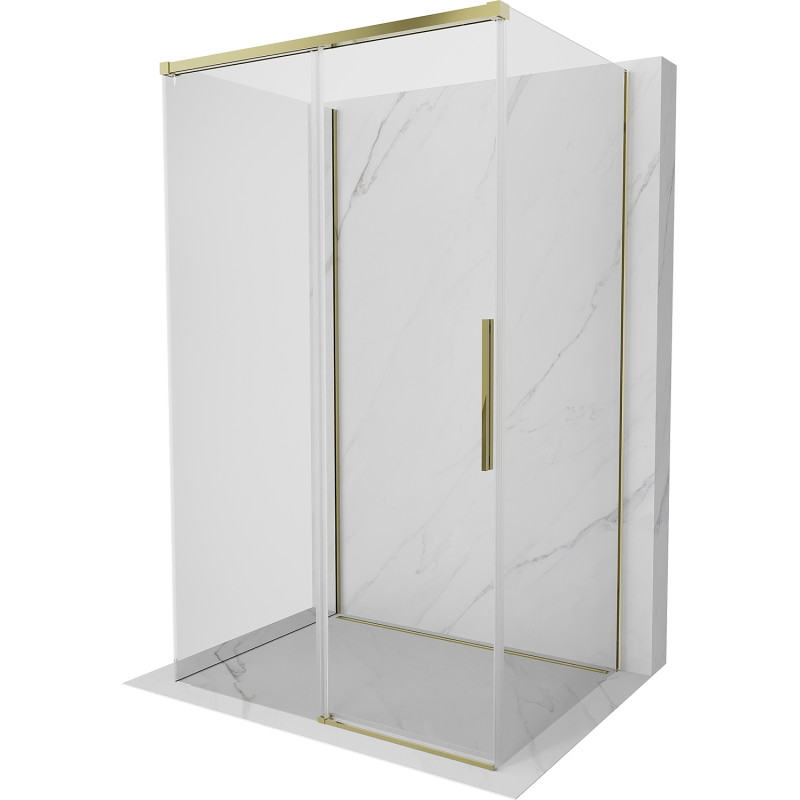 Mexen Rox-3S 3-sided sliding shower cabin 115 x 70 cm, transparent, gold - 8C2-115-070-50-00-3S