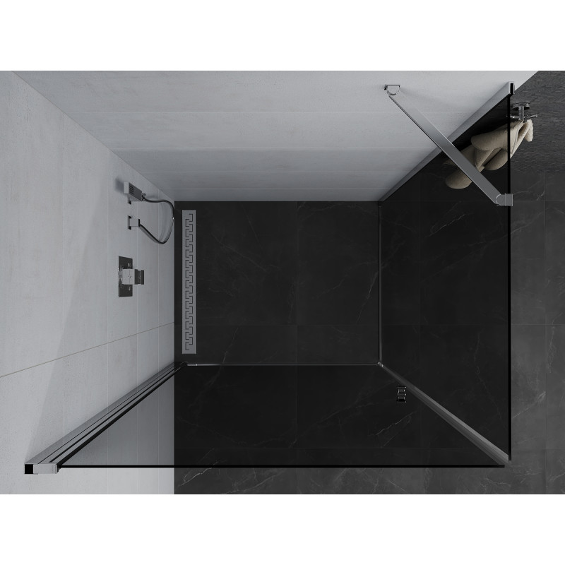 Mexen Pretoria pivot shower enclosure 100 x 120 cm, graphite, chrome - 852-100-120-01-40