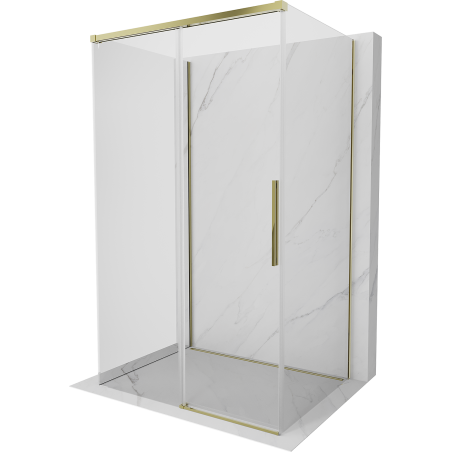 Mexen Rox-3S 3-wall sliding shower cabin 120 x 80 cm, transparent, gold - 8C2-120-080-50-00-3S