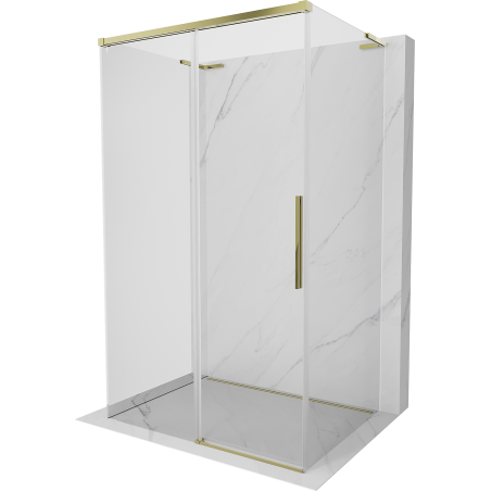 Mexen Rox-3S L 3-wall sliding shower cabin 120 x 90 cm, transparent, gold - 8C2L-120-090-50-00-3S