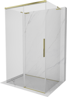 Mexen Rox-3S L 3-wall sliding shower enclosure 120 x 95 cm, transparent, gold - 8C2L-120-095-50-00-3S