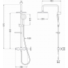 Mexen KX67 surface-mounted shower set with a rainmaker and thermostatic mixer tap, Black - 771506791-70