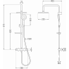 Mexen KX67 surface-mounted shower set with rain shower and thermostatic mixer, black - 771506791-70