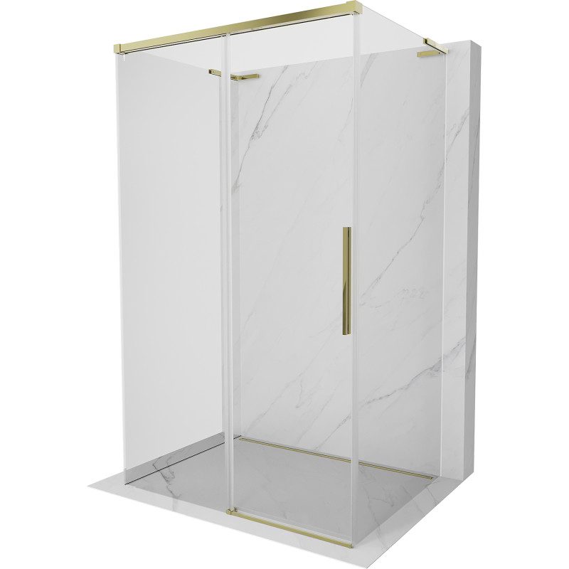 Mexen Rox-3S L 3-wall sliding shower enclosure 100 x 110 cm, transparent, gold - 8C2L-095-110-50-00-3S - 8C2L-100-110-50-00-3S