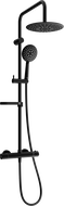 Mexen KX67 surface-mounted shower set with a rainmaker and thermostatic mixer tap, Black - 771506791-70