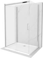 Mexen Omega-3S 3-walled shower cabin, sliding 110x90 cm, transparent, chrome + Flat shower tray - 825-110-090-01-00-3s-4010