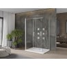 Mexen Omega extendable 3-walled shower cubicle 120 x 80 cm, transparent, Chrome + shower tray Flat - 825-120-080-01-00-3s-4010