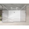Mexen Omega extendable 3-walled shower cubicle 120 x 80 cm, transparent, Chrome + shower tray Flat - 825-120-080-01-00-3s-4010