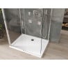 Mexen Omega extendable 3-walled shower cubicle 120 x 80 cm, transparent, Chrome + shower tray Flat - 825-120-080-01-00-3s-4010