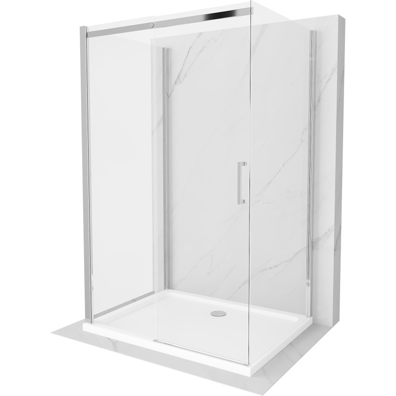 Mexen Omega-3S 3-wall shower cabin, sliding 120x90 cm, transparent, chrome + Flat tray - 825-120-090-01-00-3s-4010