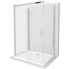 Mexen Omega-3S 3-Sided Shower Enclosure, Sliding 120x90 cm, Transparent, Chrome + Flat Shower Tray - 825-120-090-01-00-3s-4010