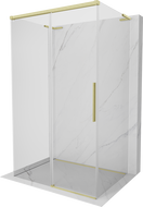 Mexen Rox-3S L 3-sided sliding shower cabin 100 x 110 cm, transparent, brushed gold - 8C2L-100-110-55-00-3S