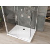 Mexen Omega-3S 3-sided shower cabin, sliding 130x90 cm, transparent, chrome + Flat shower tray - 825-130-090-01-00-3s-4010