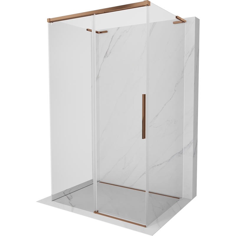 Mexen Rox-3S L 3-wall sliding shower cabin 95 x 75 cm, transparent, rose gold - 8C2L-095-075-60-00-3S