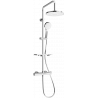 Mexen KT05 exposed shower set with shower head and thermostatic mixer, chrome/white - 771500593-00