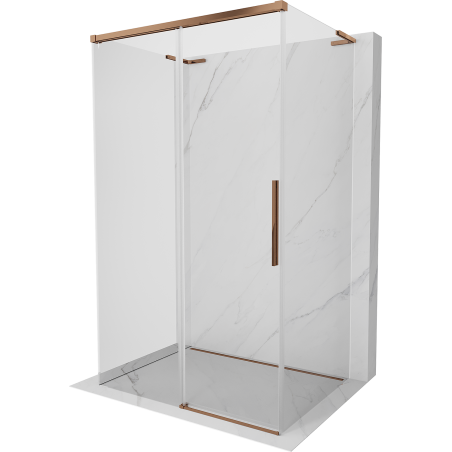 Mexen Rox-3S L 3-wall sliding shower cabin 130 x 90 cm, transparent, rose gold - 8C2L-130-090-60-00-3S