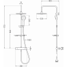 Mexen KT05 wall-mounted shower set with rain showerhead and thermostatic faucet, gold/white - 771500593-50