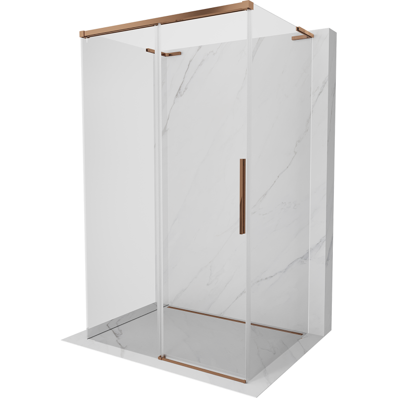 Mexen Rox-3S L 3-sided sliding shower cabin 90 x 100 cm, transparent, rose gold - 8C2L-090-100-60-00-3S