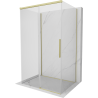 Mexen Rox-3S 3-sided sliding shower cabin 160 x 75 cm, transparent, brushed gold - 8C2-160-075-55-00-3S