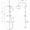 Mexen KT05 surface-mounted shower set with rain shower and thermostatic faucet, black - 771500593-70