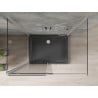 Mexen Omega extendable 3-walled shower cubicle 100 x 90 cm, transparent, Chrome + shower tray Flat - 825-100-090-01-00-3s-4070