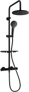 Mexen KT05 surface-mounted shower set with rain shower and thermostatic faucet, black - 771500593-70
