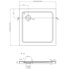 Mexen Omega extendable 3-walled shower cubicle 100 x 100 cm, transparent, Chrome + shower tray Flat - 825-100-100-01-00-3s-4070
