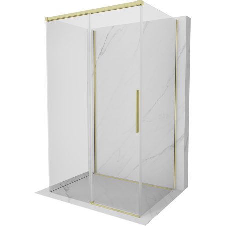 Mexen Rox-3S 3-sided sliding shower cabin 130 x 95 cm, transparent, brushed gold - 8C2-130-095-55-00-3S