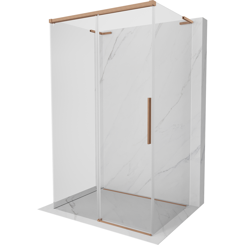 Mexen Rox-3S L 3-wall sliding shower cabin 110 x 90 cm, transparent, brushed copper - 8C2L-110-090-65-00-3S