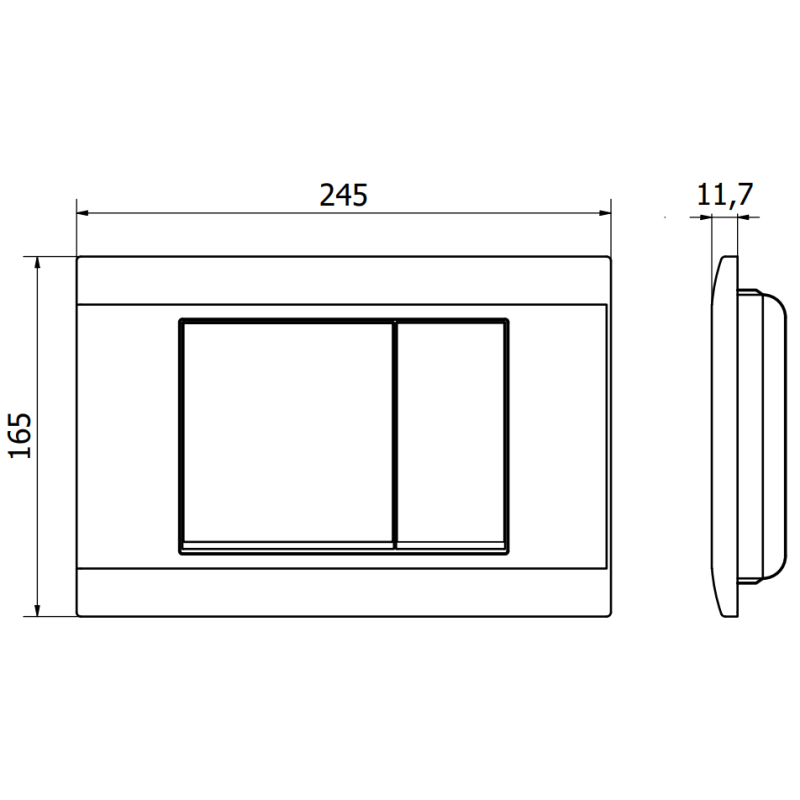 Mexen Fenix 01 flush button, glossy white - 600100